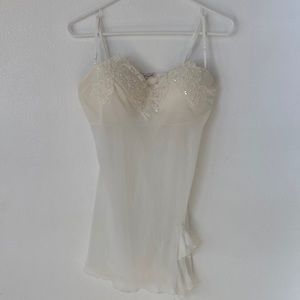 Linea Donatella bridal white embellish with pearls and lace chemise